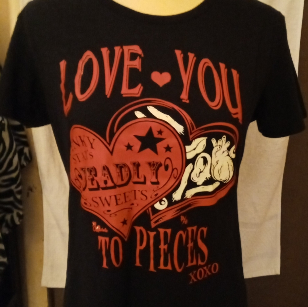 Pinky Star Valentines  graphic tee shirt,womens latge fitted